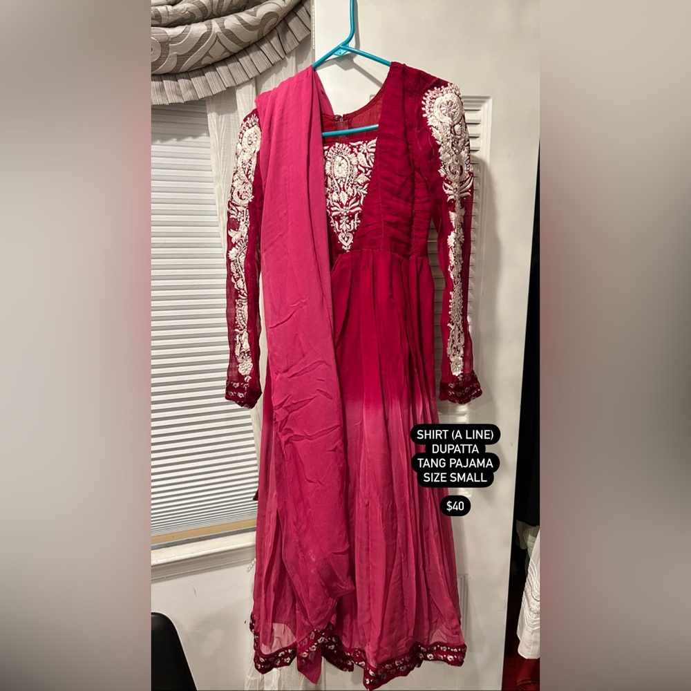 Hot pink Pakistani dress